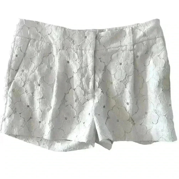 Diane von Furstenberg DVF White Lace Naples Shorts Size 2 - Picture 7 of 12